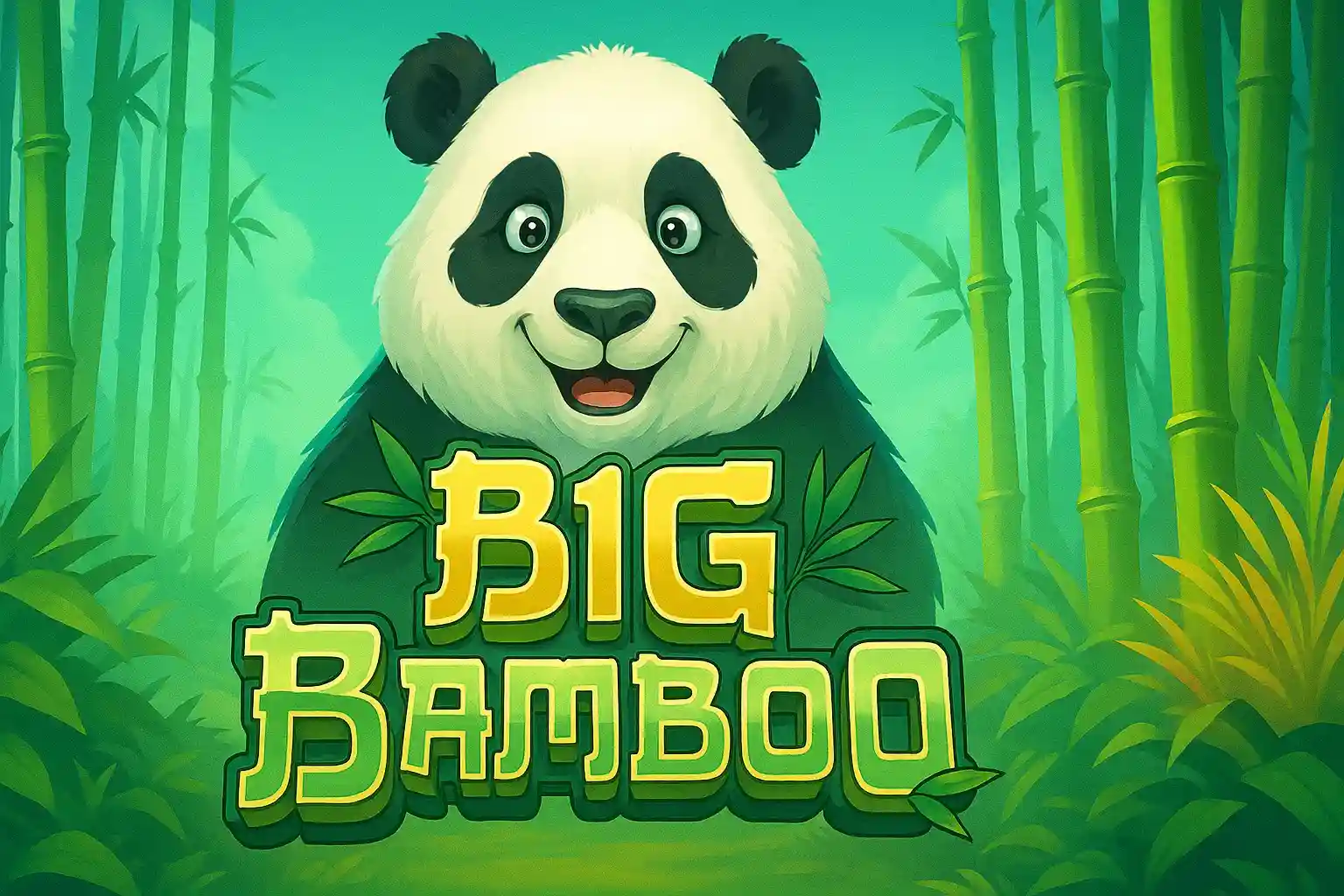 Smiling panda in bamboo forest Big Bamboo online slot game